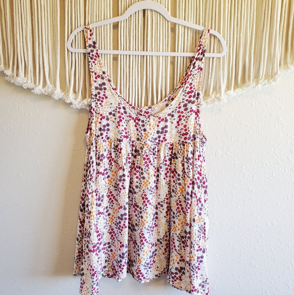 FREE PEOPLE Floral Button Sleeveless Babydoll Tank - Picture 6 of 8